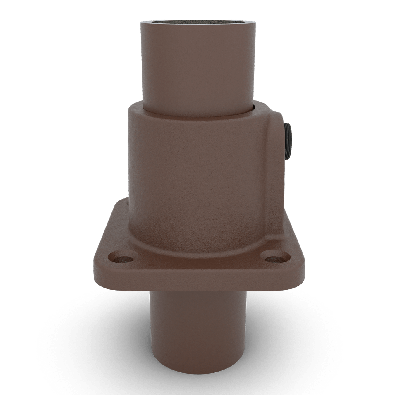 Buiskoppeling Vierkante voetplaat met doorloop - vintage bruin-B / 26,9 mm